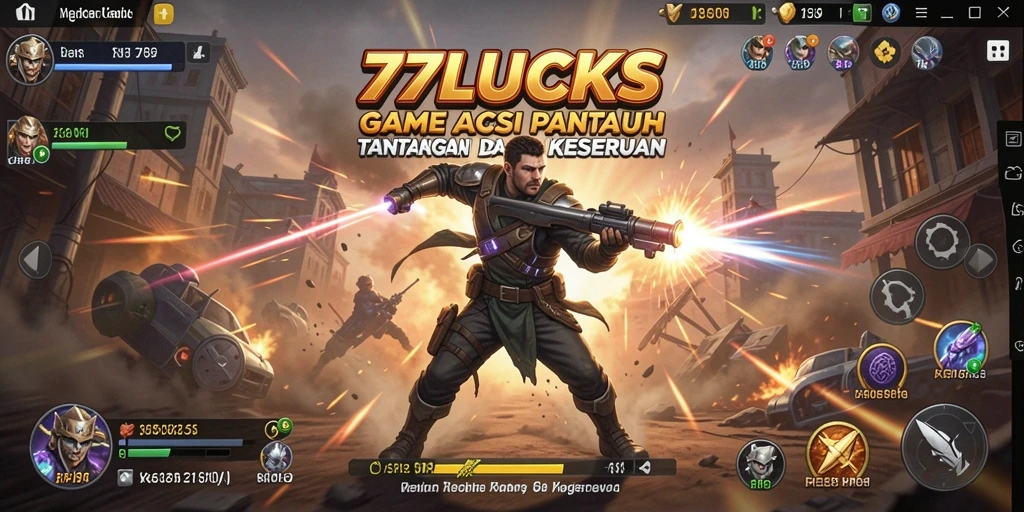 Gameplay 77LUCKS yang penuh aksi dan tantangan seru.