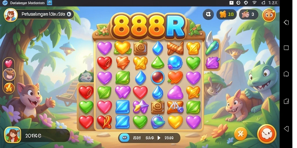 Gameplay seru dan menantang di 888R Match-3.