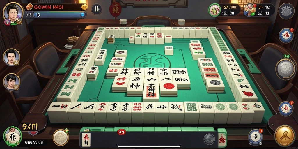 Tampilan gameplay GOWIN yang menampilkan strategi Mahjong yang menantang.