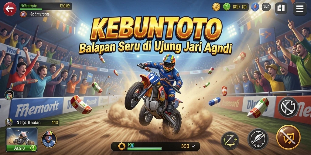 Gameplay menegangkan dalam balapan KEBUNTOTO yang adiktif.