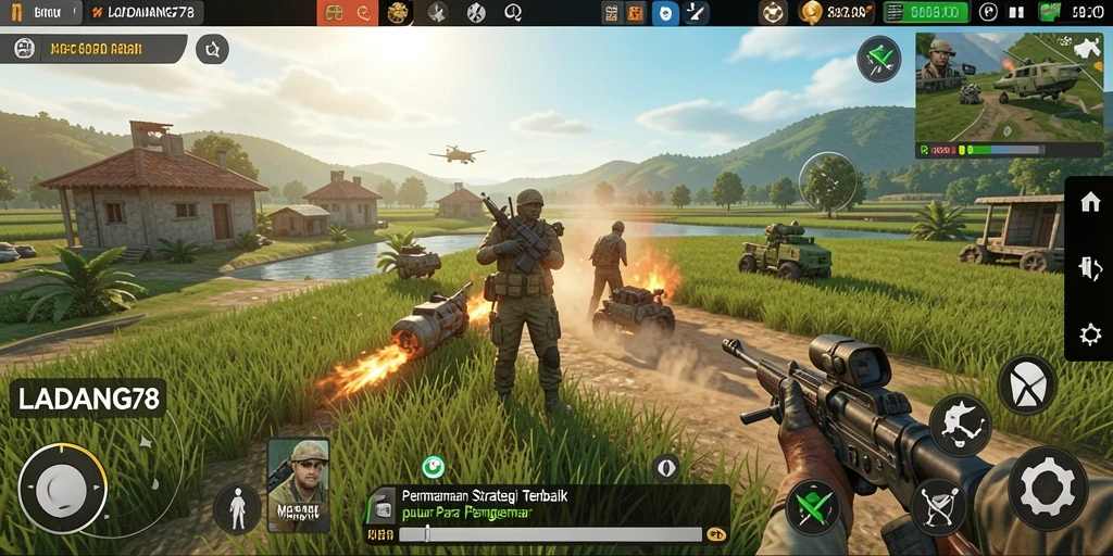 Screenshot LADANG78 menampilkan aksi strategi yang intens dan grafis memukau.