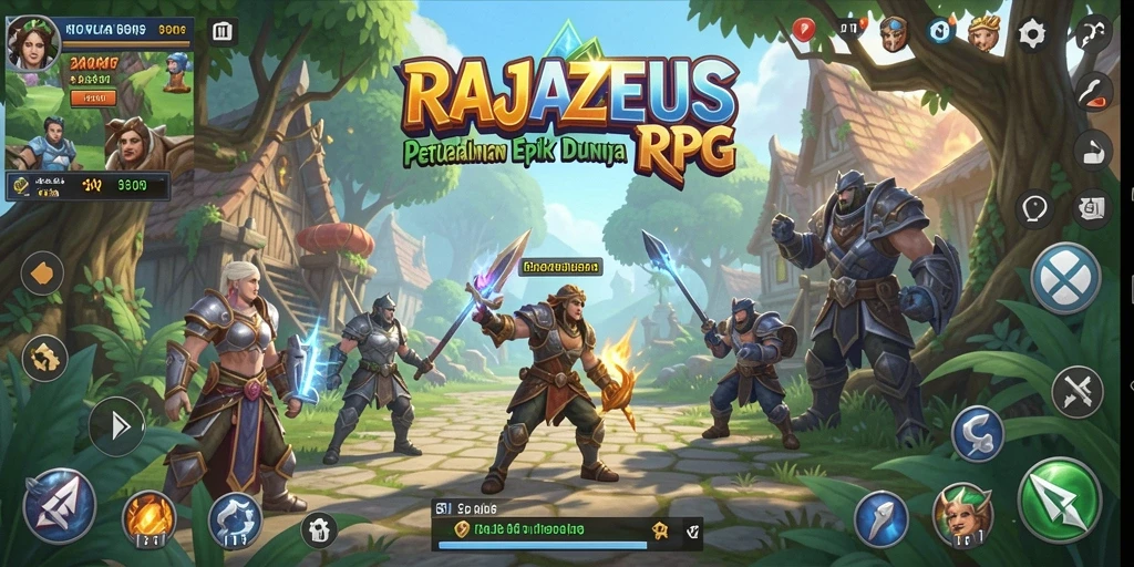 Screenshot gameplay RAJAZEUS yang menunjukkan pertarungan mendebarkan.