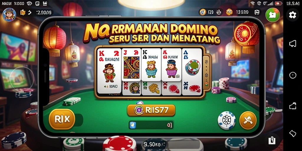 Tampilan seru gameplay RICIS77 dalam permainan Domino.
